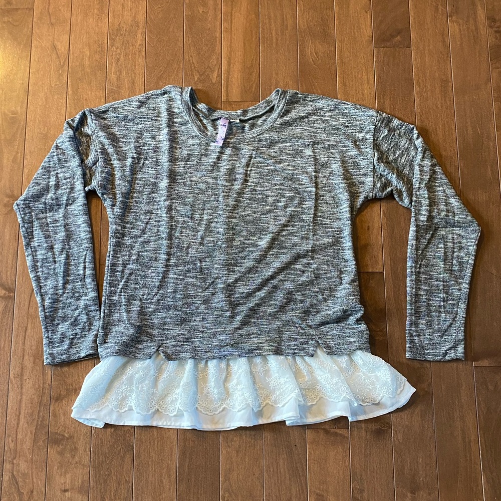 Alya Peplum Knit and Lace Top